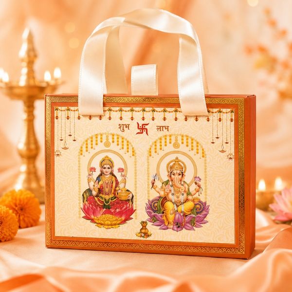 Laxmi Ganesh ji  4gm star 999 silver coin gifting Hamper with 2 coin set 
